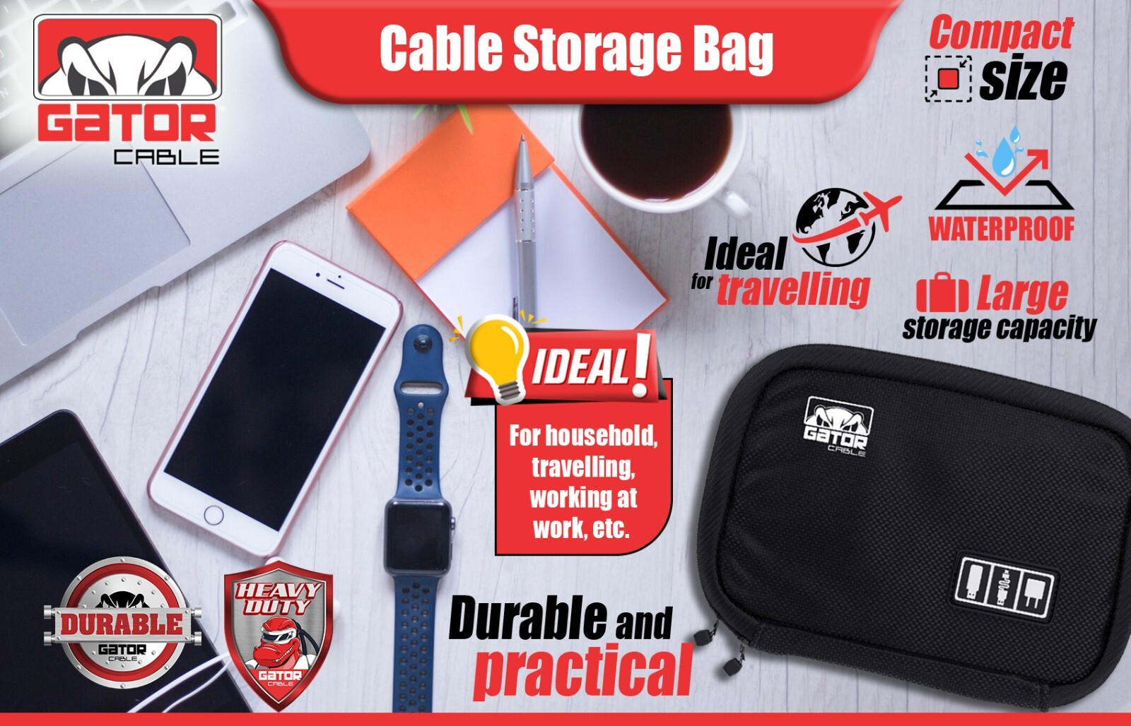 Travel Cable Bag Organizer Charger Storage Electronics USB Case Cord Accessories