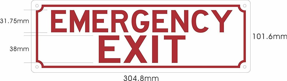 Emergency EXIT Sign (Reflective,Aluminium 4x12)-REF24-1027