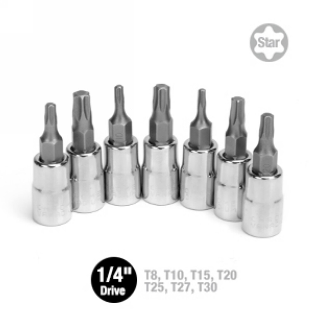 WORKPRO 13PC 1/4" 3/8" 1/2" Drive Torx Bit Socket Set T8-T60 Star Bit Socket Set