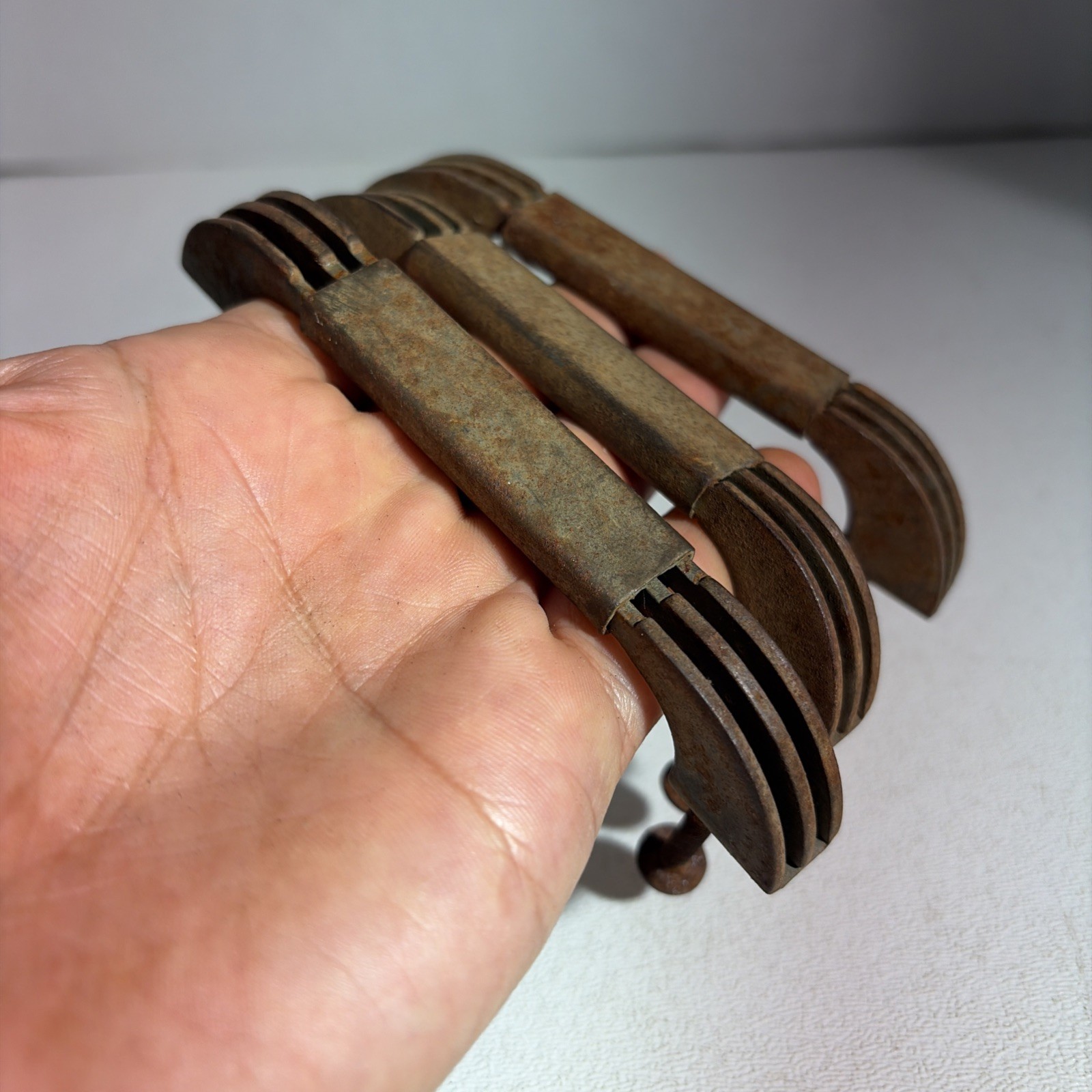 Vintage Art Deco Mid Century Modern Rustic Drawer Pulls Handles Set Of 3