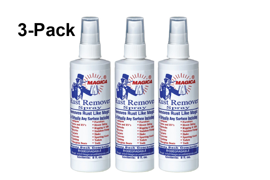 Magica Rust Remover Spray 8 Ounce Bottle 3-Pack