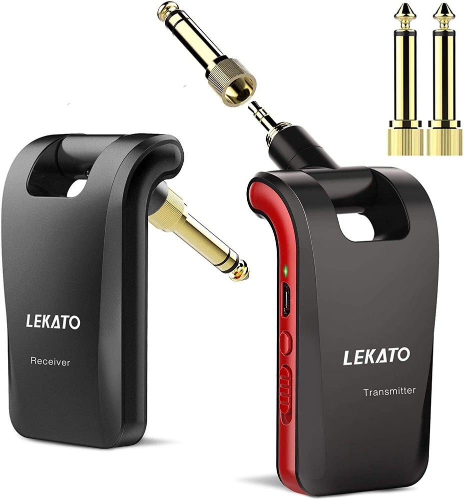 LEKATO 2.4G Audio Wireless Transmitter Receiver Guitar System 6 Channels
