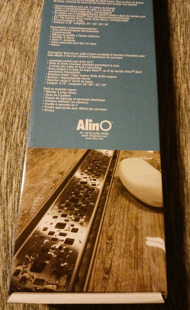 2 in 1 30in Chrome Linear Shower Drain Tile Insert