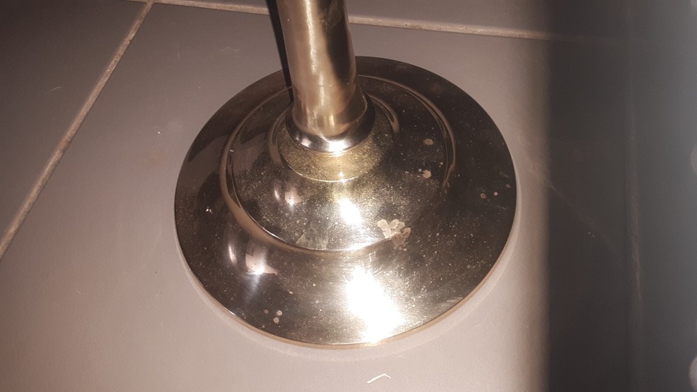 Vintage 1980s Solid Brass Planter Table w/Marble top-no tool needed for assembly