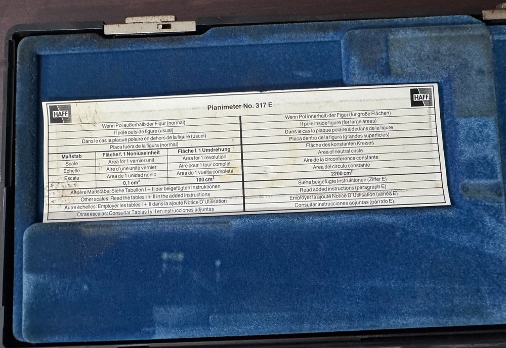 Haff Planimeter 317E Set (Made in Germany)