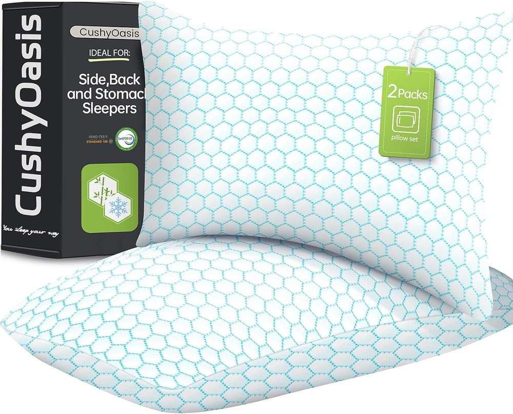 Memory Foam Pillow Set (2-Piece), Blue