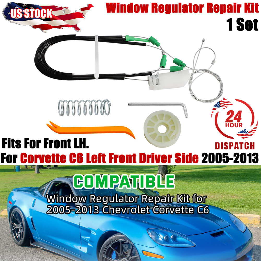 Window Regulator Repair Kit For 2005-2013 Corvette C6 Left Front Driver Side US