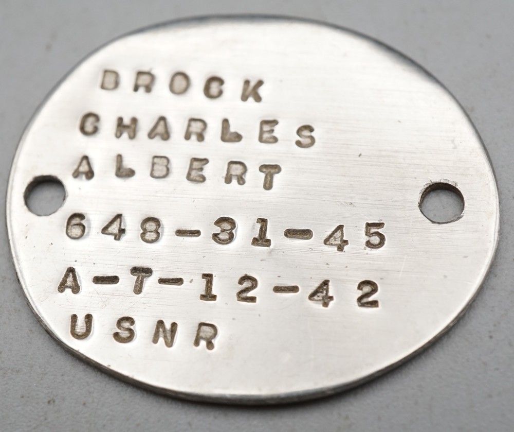 WWII 1942 Navy Naval Dog Tag A-T-12-42 - RARE STAINLESS STEEL