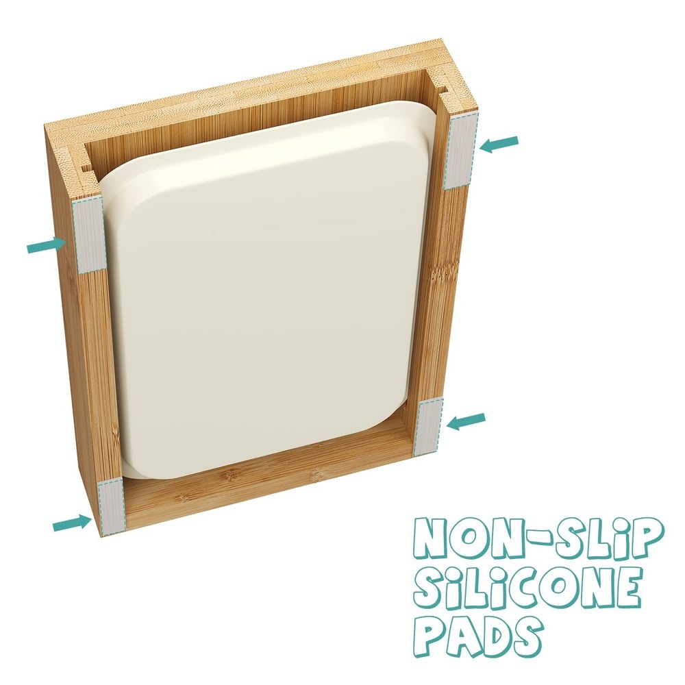 Bamboo Bread Slicer - Adjustable Width Guides. Sturdy Wooden Cutting Board. E...