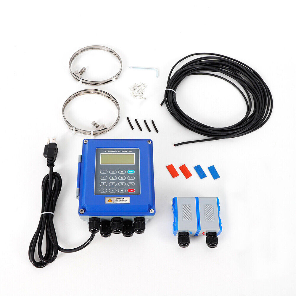 Flow Meter Ultrasonic TUF-2000B Wall Mounted Liquid Flowmeter + TM-1 Transducer