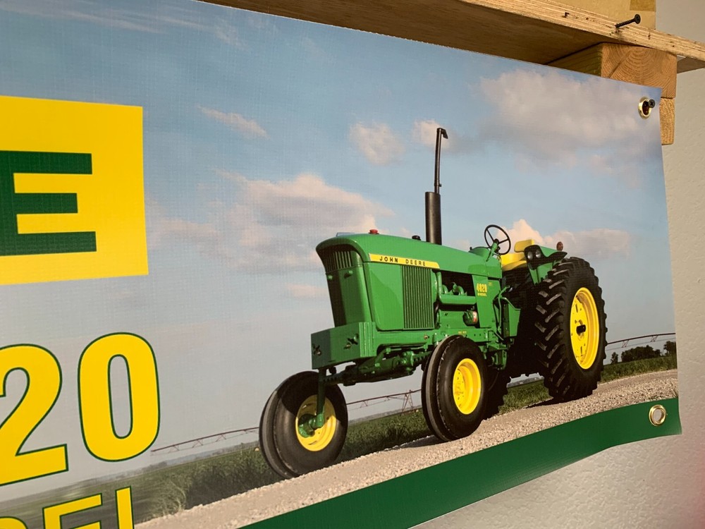 John Deere 4020 Tractor Banner Workshop Barn Wall Display