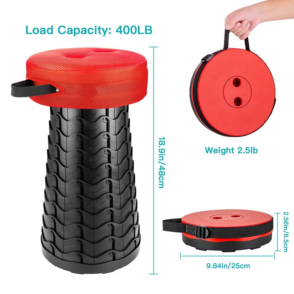 Upgraded Folding Stool with Cushion Lightweight Yet More Sturdy with Load Cap...