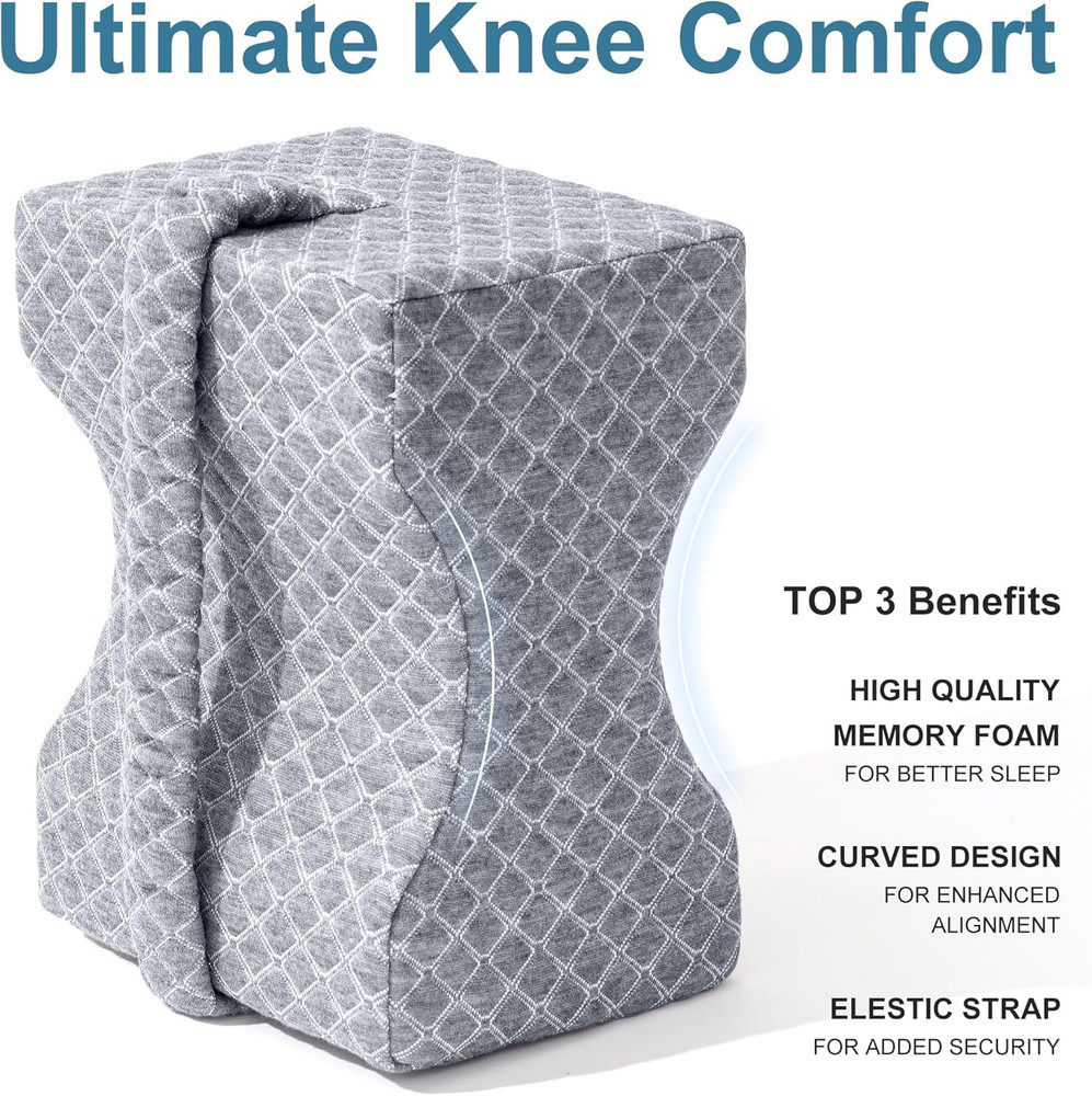 Knee Pillow for Side Sleepers, Leg Pillow for Sciatica, Back, HIPS, Knees, Joint
