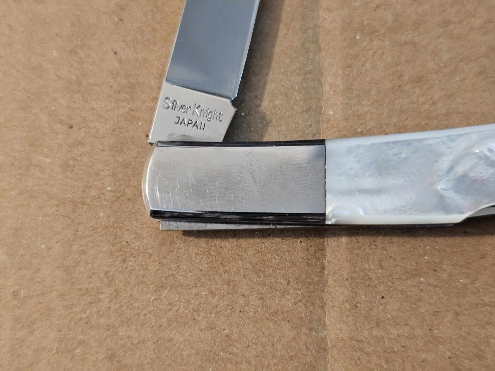 Gerber Silver Knight 8380 Pearl Lockback Blade Folding Knife Japan Early 2000s