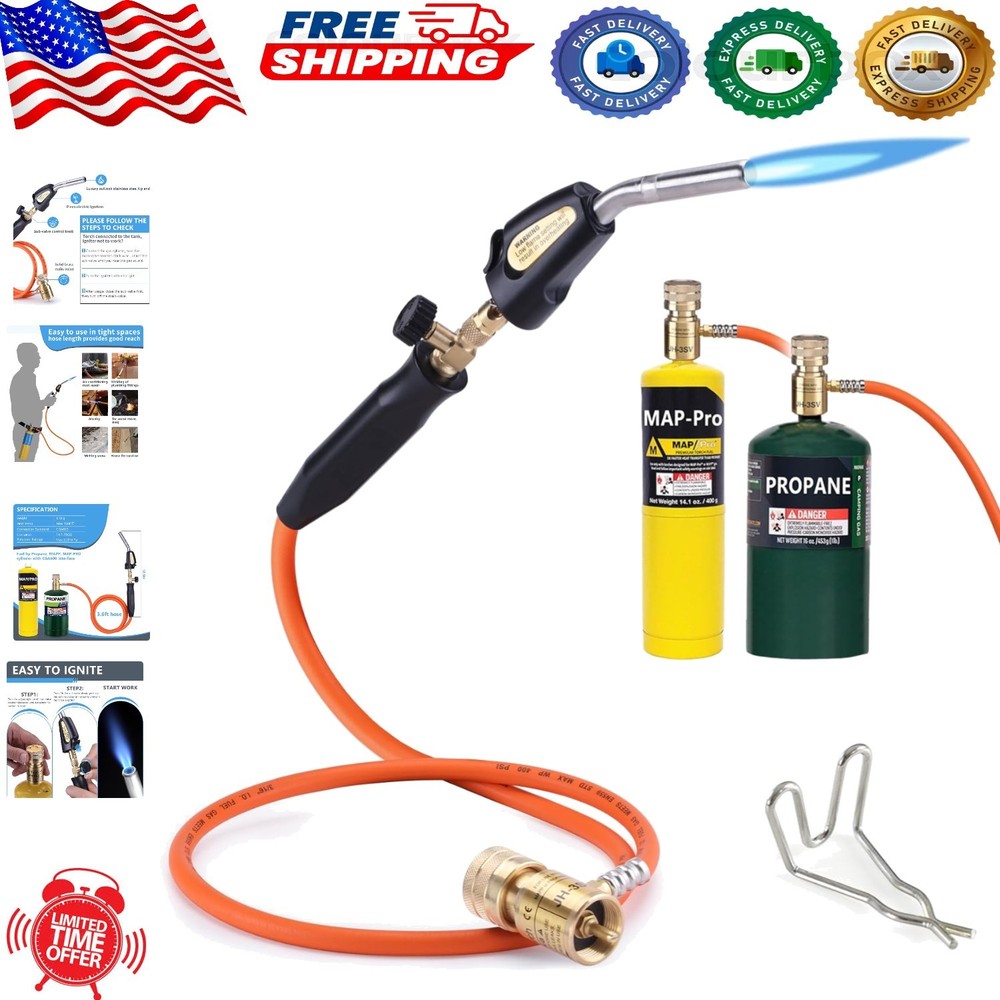 High-Performance Propane Torch Kit - 3.6ft Hose & Precision Flame Control (36...