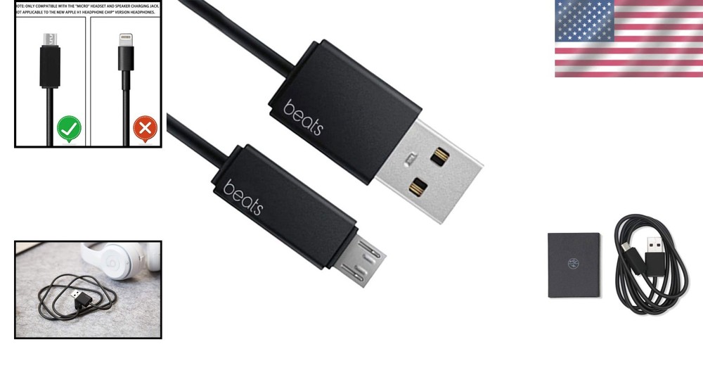 High-Performance Micro USB Charging Cable for Beats Solo & Powerbeats Series