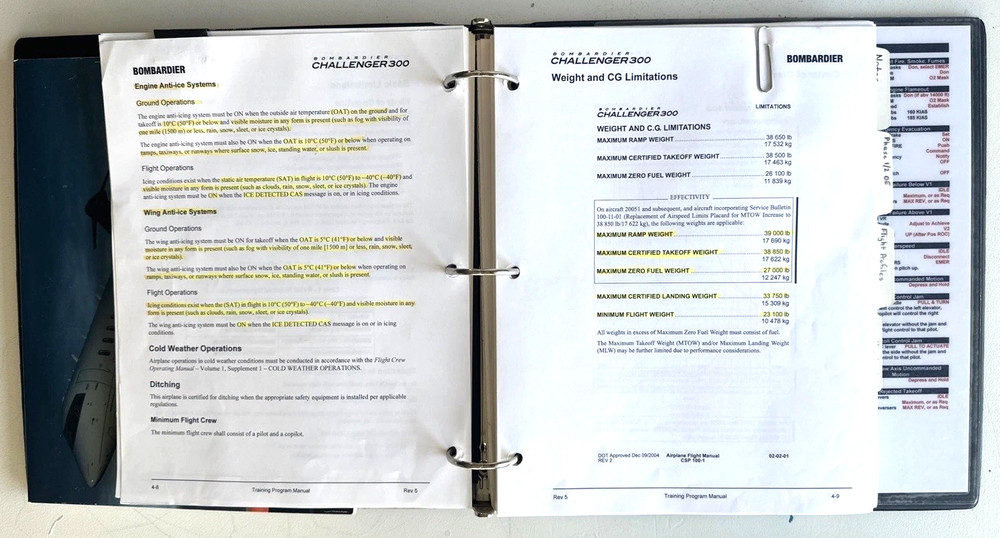 Bombardier Challenger 300 Training Program Manual