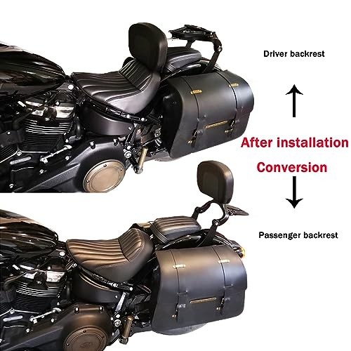 Motorcycle Multifunction Sissy Bar Driver Passenger Adjustable Backrest black