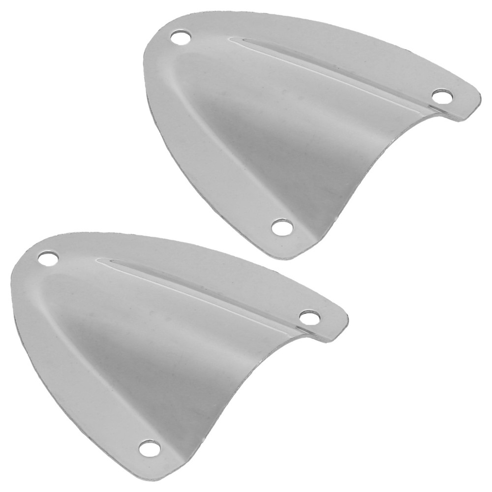 »2pcs Clam Shell Vent Wire Pass Through Cover Polished Stainless Steel Accessory