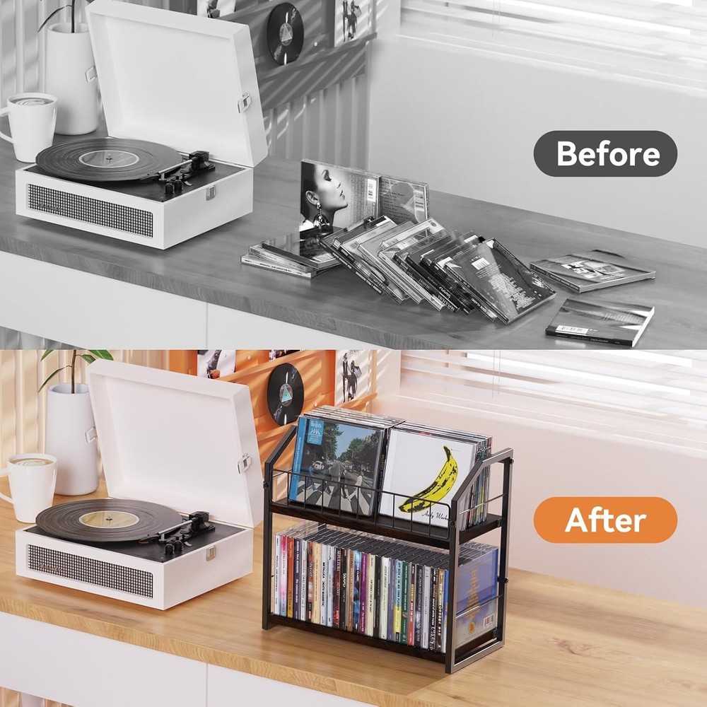 CD Storage Rack with Rust Resistant Design, Holds Up to 60 Standard Cases