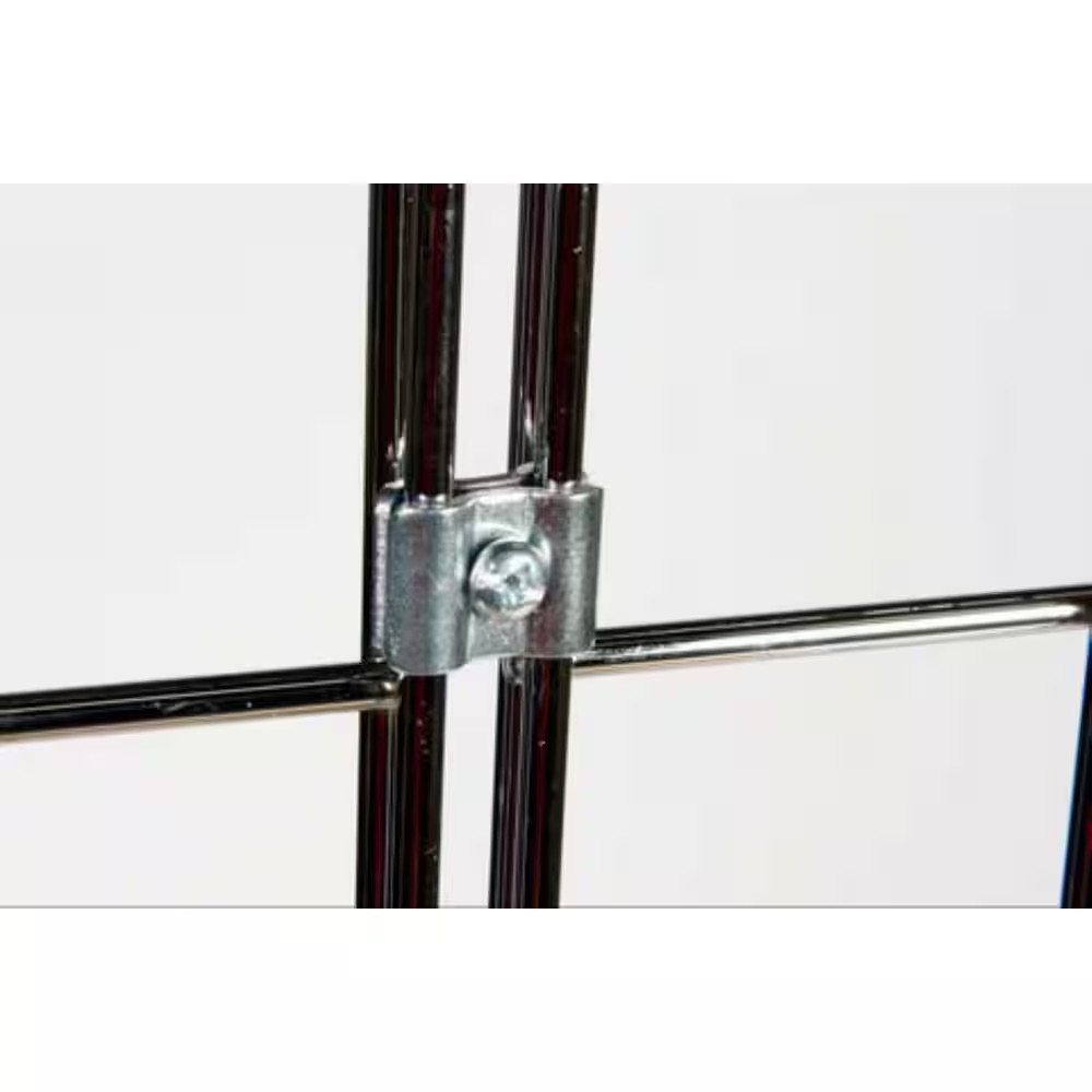 Grid Wall Joining Clips Connectors for Grid Panels - 50 Pcs - Chrome Color