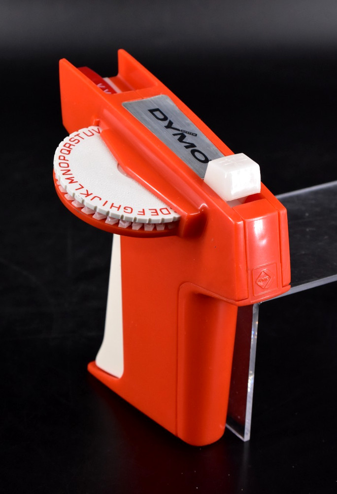 VTG Red Dymo Label Maker Embosser Manual Handheld