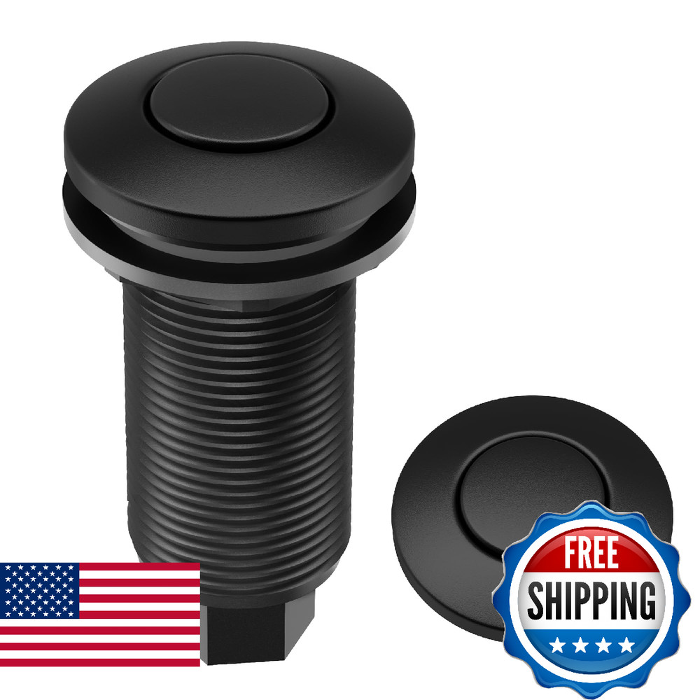 KRAUS Garbage Disposal Air Switch Kit - Matte Black w/ Push Button, AC Adapter