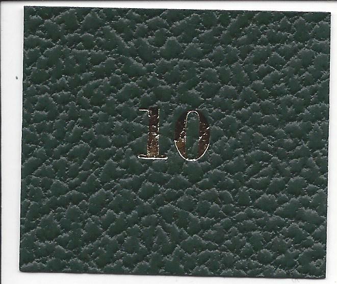 Label for Green Scott Binders Numerals "10"