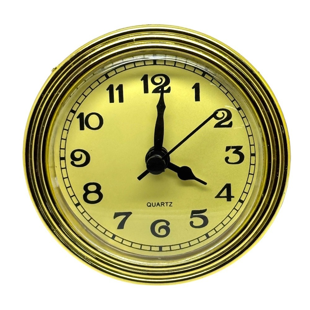 86mm (B) Quartz Replacement Gold Bezel Clock Insert Arabic Numerals 80-85mm Hole
