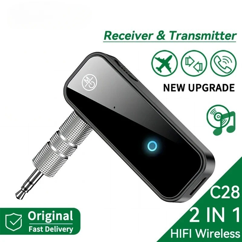 USB Wireless Bluetooth 5.0 Transmitter Receiver 2in1 Audio Adapter 3.5mm Aux Car