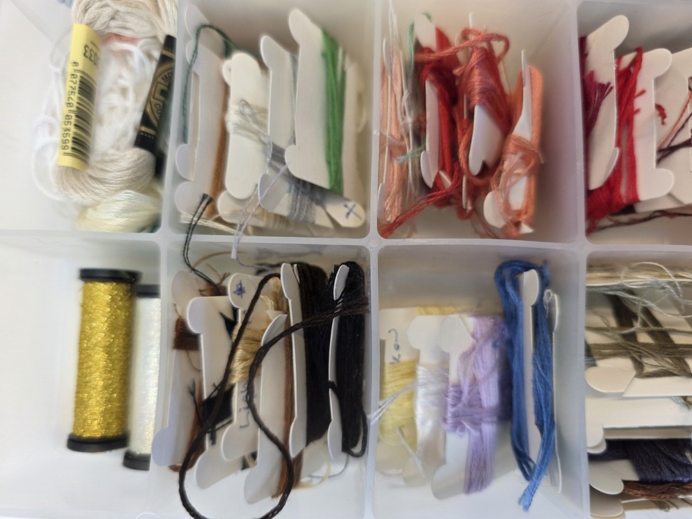 Embroidery Floss Thread Carded With Storage Box Assorted Colors