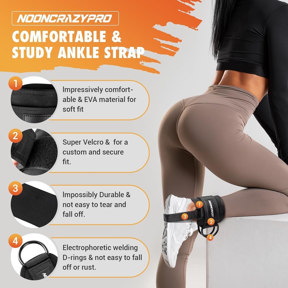 Adjustable Ankle Strap for Cable Machine Glute Leg Workout Gym Accessory