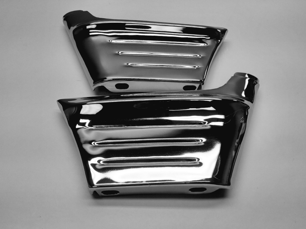 1956 56 Chevy Belair 210 150 Front Fender Chrome Side Extension Wrap Corner Pair