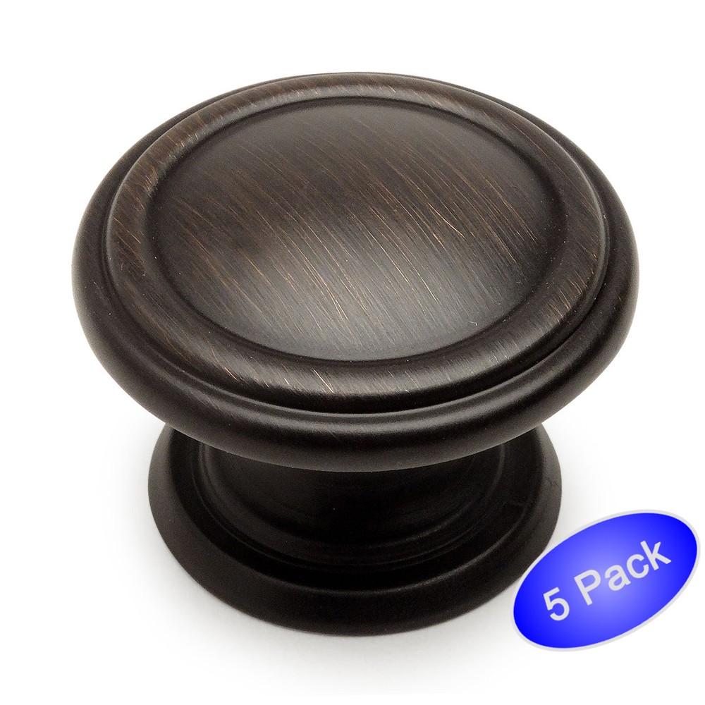 *5 Pack* Cosmas Cabinet Hardware Oil Rubbed Bronze Round Knobs #1426ORB