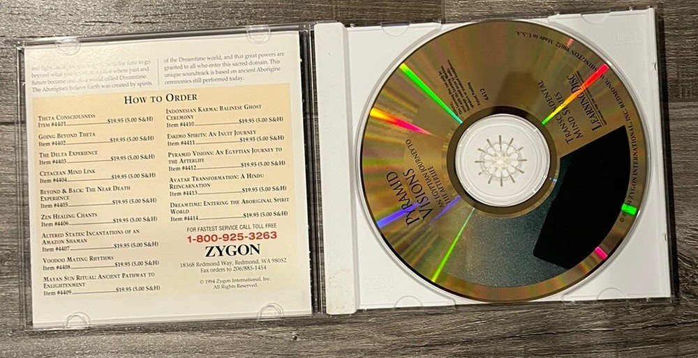 Zygon Learning Machine Software Disc Transcendental Mind Pyramid Visions 1994