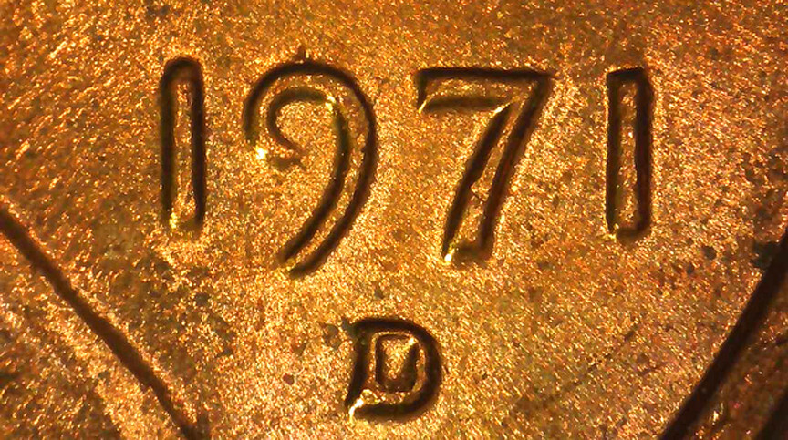 1971 D Lincoln Cent BU Red- Spike Head- Unlisted