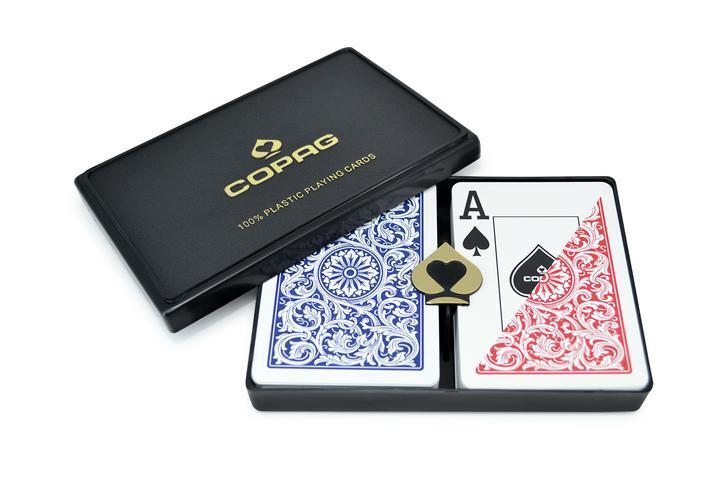 Copag 1546 Jumbo Index Red/Blue Poker Size 2 Deck Setup