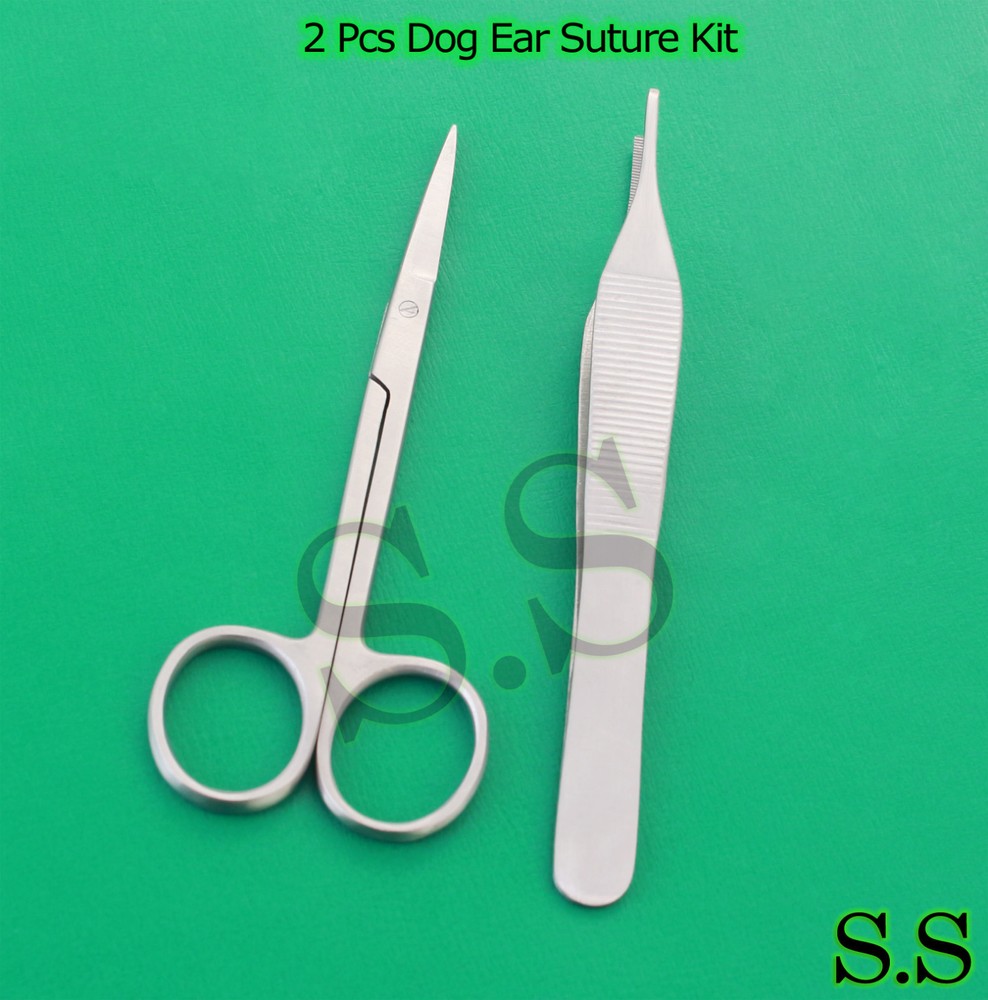 2 Pcs Dog Ear Suture Kit Surgical Veterinary Instruments