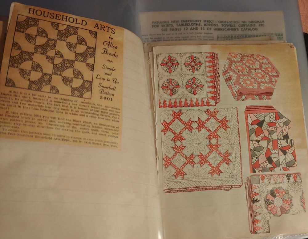 Vintage Crochet Embroidery Crewel Needlepoint etc. Patterns Scrapbook