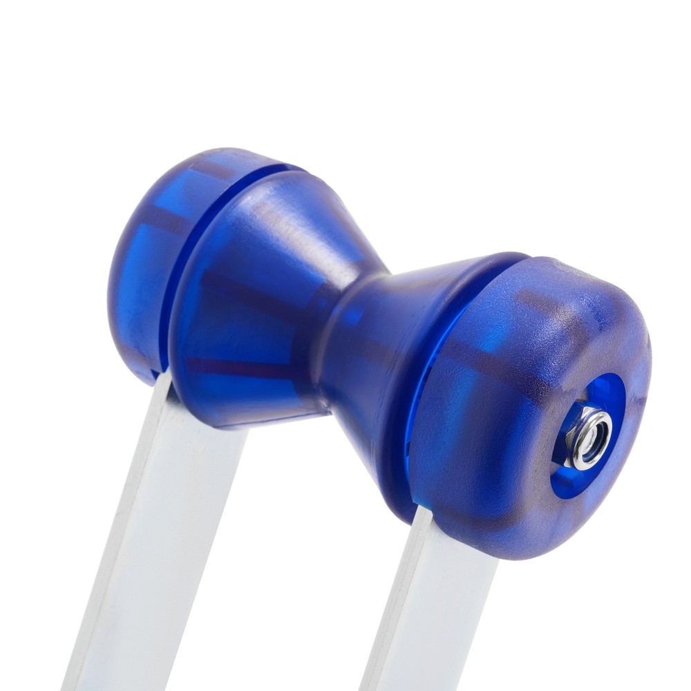 Galvanized Boat Trailer Winch Seat With Blue Roller and End Caps For Winch Posts