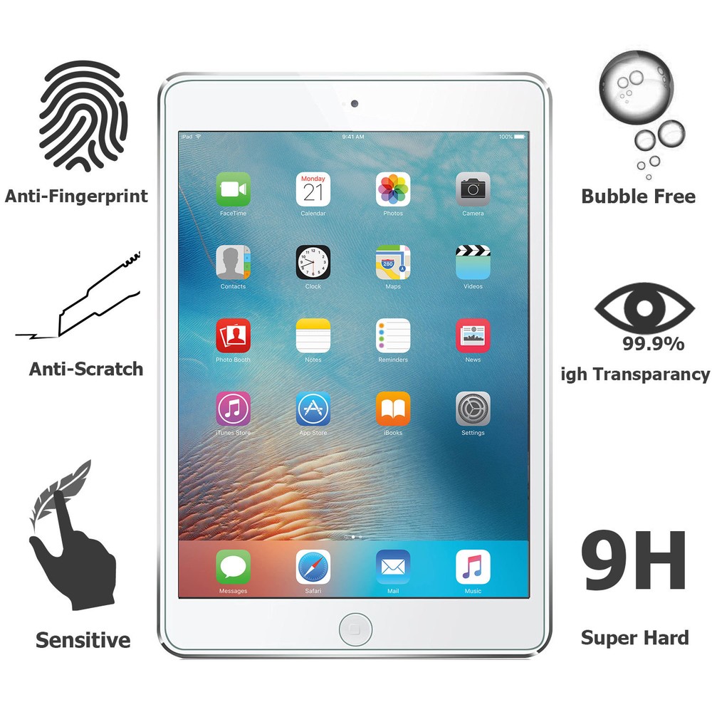 2 Pack iPad 9.7 inch 6th/ 5th Screen Protector Tempered Glass Scratch Resistant