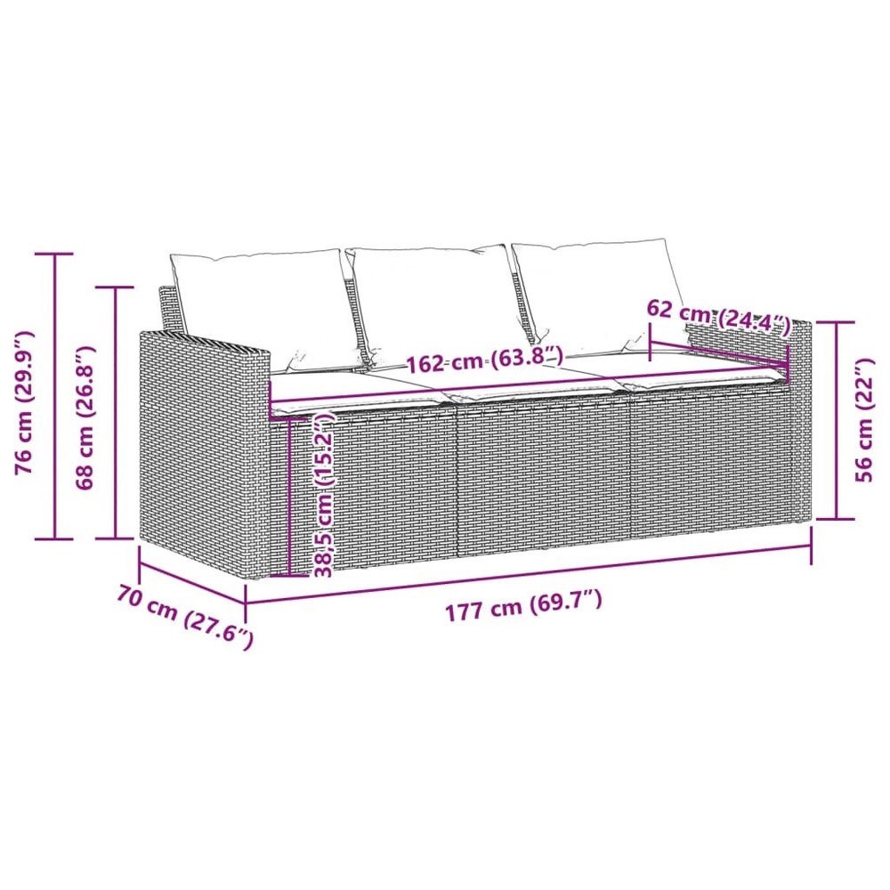 Garden Sofa Beige, Cream White