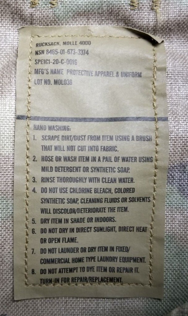 USGI MILITARY MOLLE 4000 Large Rucksack US Army OCP / Multicam PACK ONLY USED