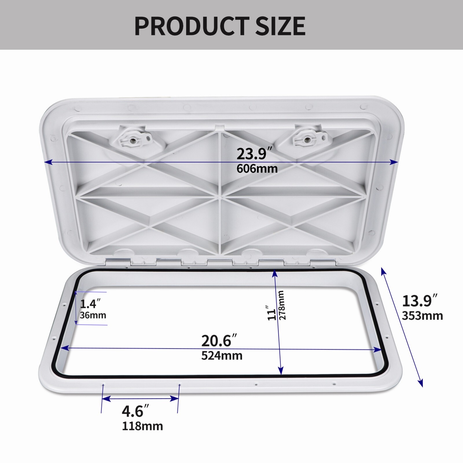 Boat Hatch White -Black 4" 6" 8" Round Inspection Hatch & Boat Hatch Cover Lids