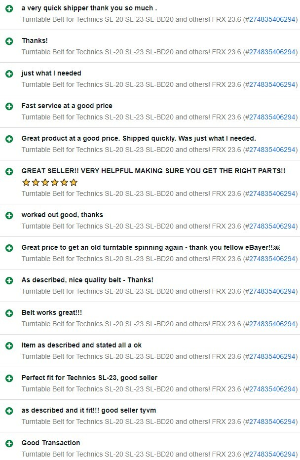 Turntable Belt for Technics SL-20 SL-23 SL-BD20 and others! FRX 23.6