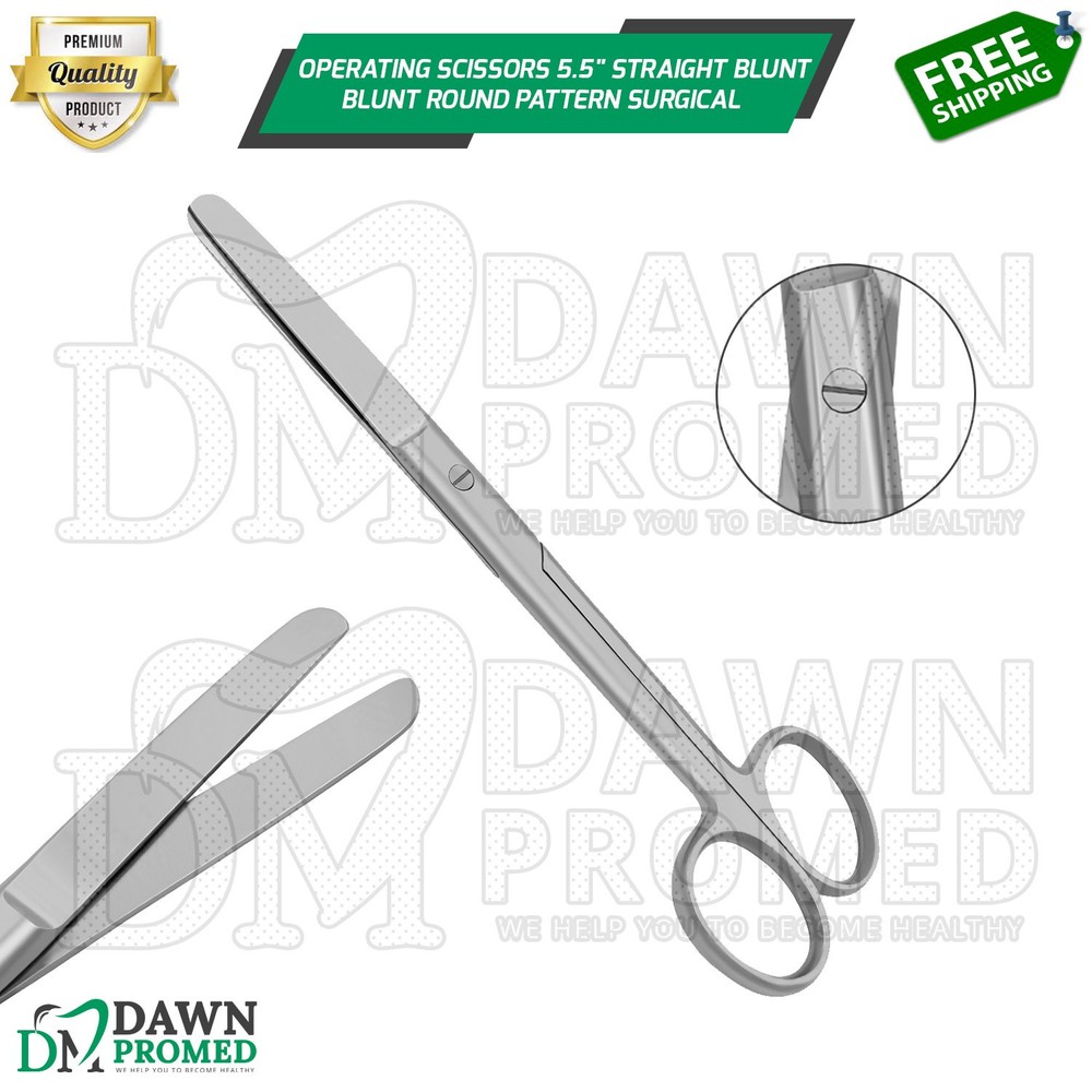 Operating Scissors 5.5" Straight Blunt Blunt Round Pattern Surgical Instruments