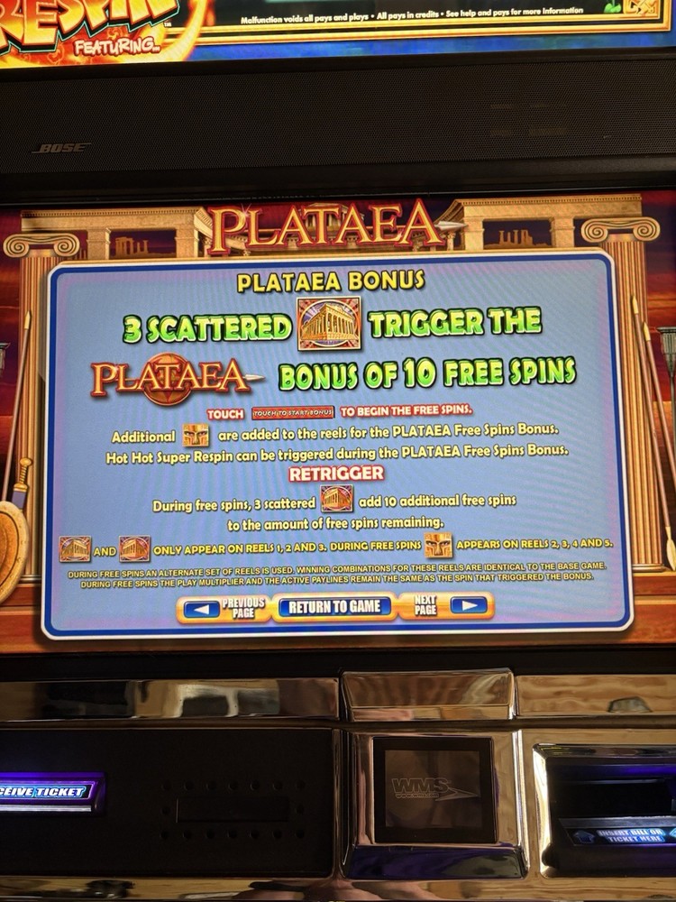 WMS BB2 PLATAEA SLOT MACHINE SOFTWARE SET GAME & OS EXTREMELY FUN HOTHOT RESPIN