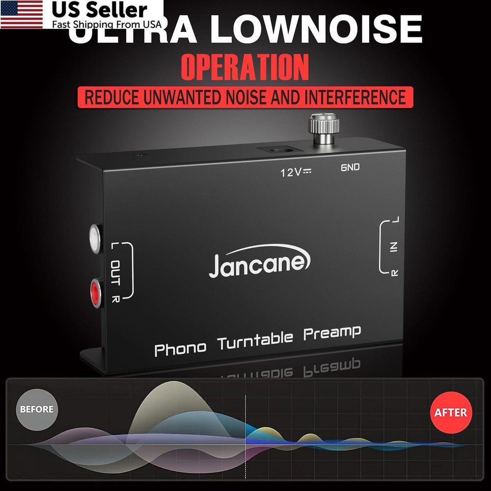 Phono Turntable Preamp,Low Noise Stereo Preamplifier with RCA Input/TRS...