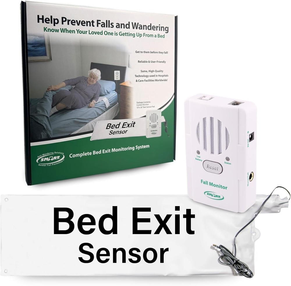 Durable Bed Exit Alert System - 10"x30" Pad for Immediate Senior Fall Prevention