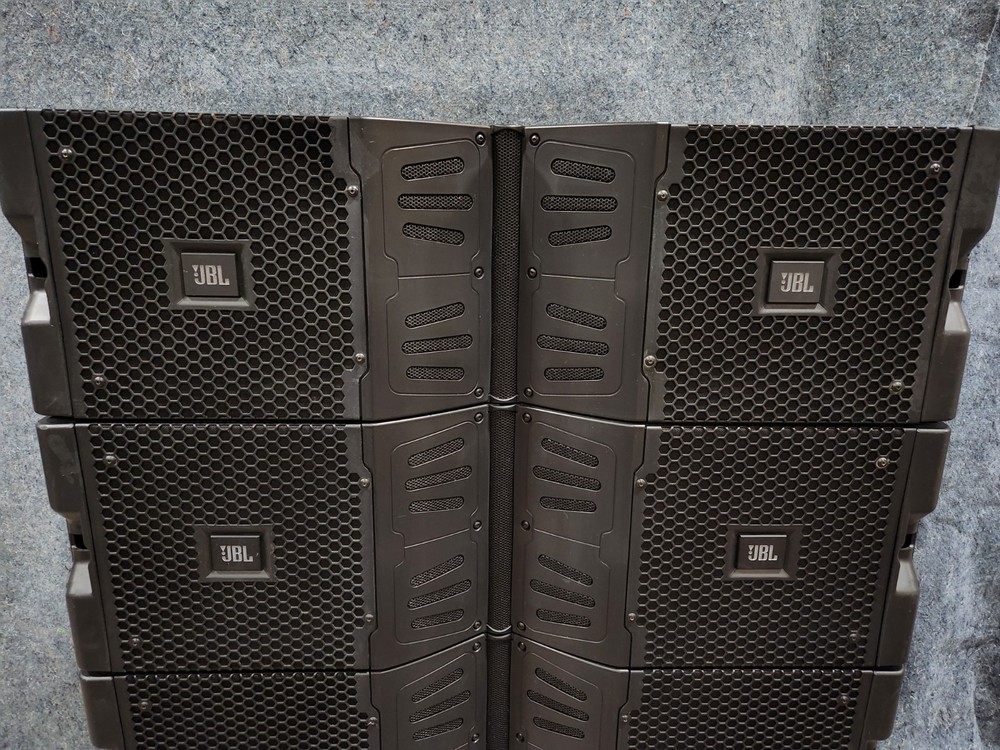 (4x) JBL VTX-V20 3-Way High Directivity Line Array Speaker w/Transporter &Cover